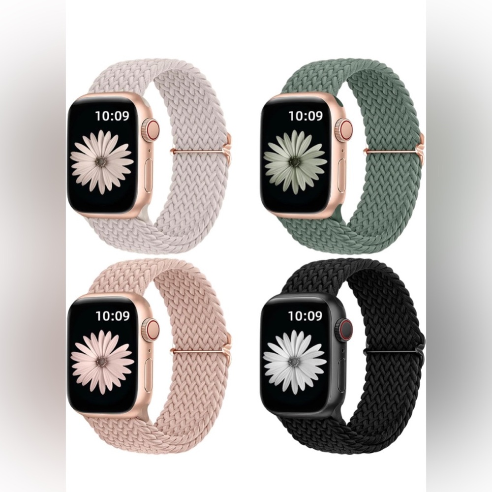 DaQin 4 Pack Braided Solo Loop Compatible with Apple Watch Band
